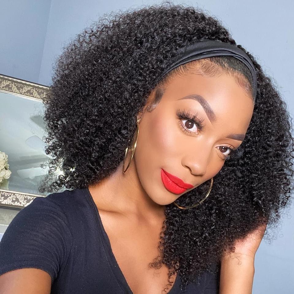 Kinky Curly Headband Wig