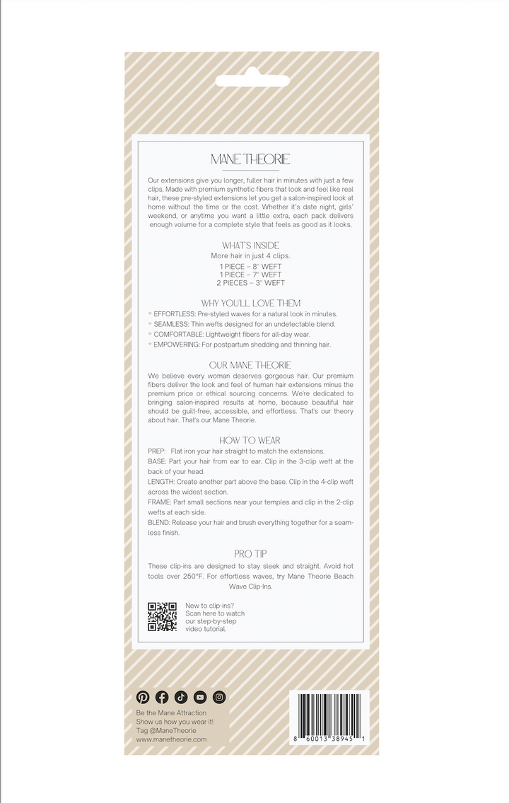 Mane Theorie 20" Straight Clip-ins