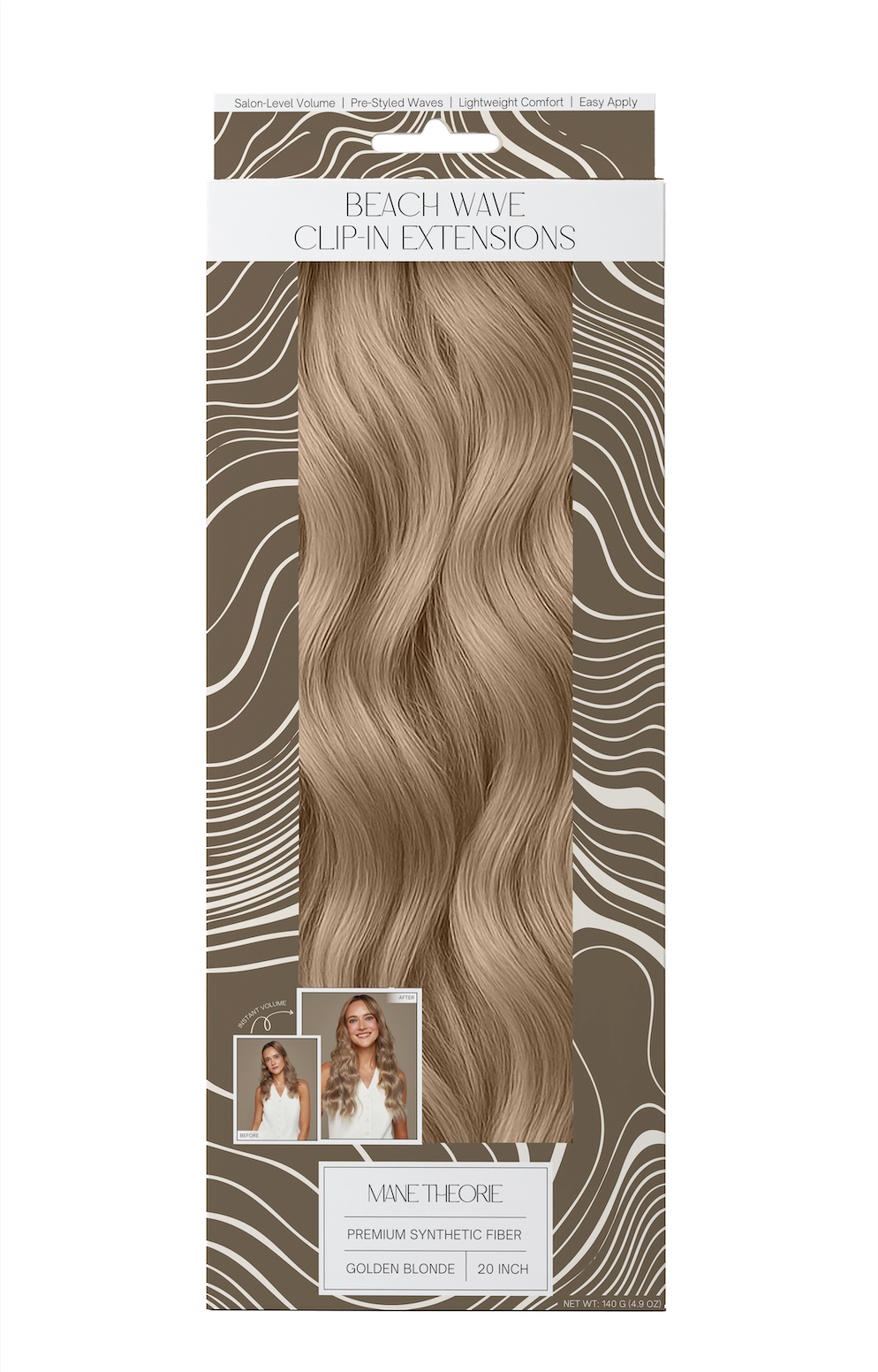 Mane Theorie 20" Beach Wave Clip-ins